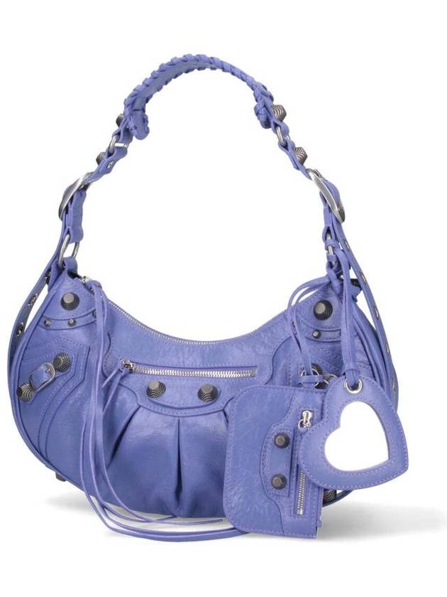 Le Cagole Small Leather Shoulder Bag Purple - BALENCIAGA - BALAAN 3