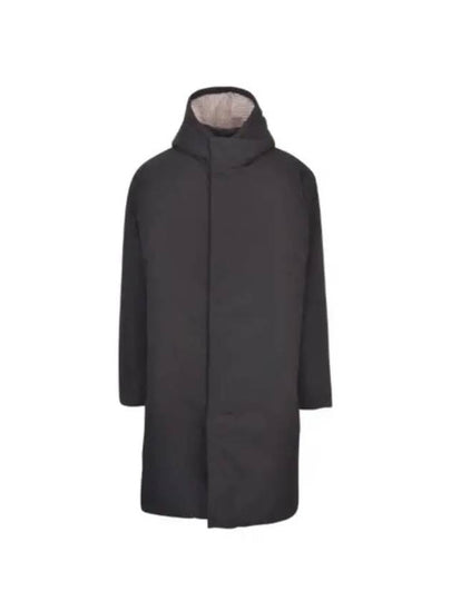 Poly Twill Tech Hooded Down Fill Duffle Coat Black - THOM BROWNE - BALAAN 2