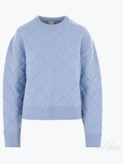 Intrecciato Wool Knit Top Light Blue - BOTTEGA VENETA - BALAAN 2