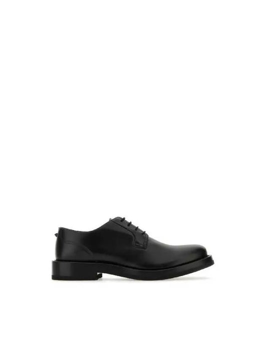 Men's Rockstud Essential Leather Derby Black - VALENTINO - BALAAN 2