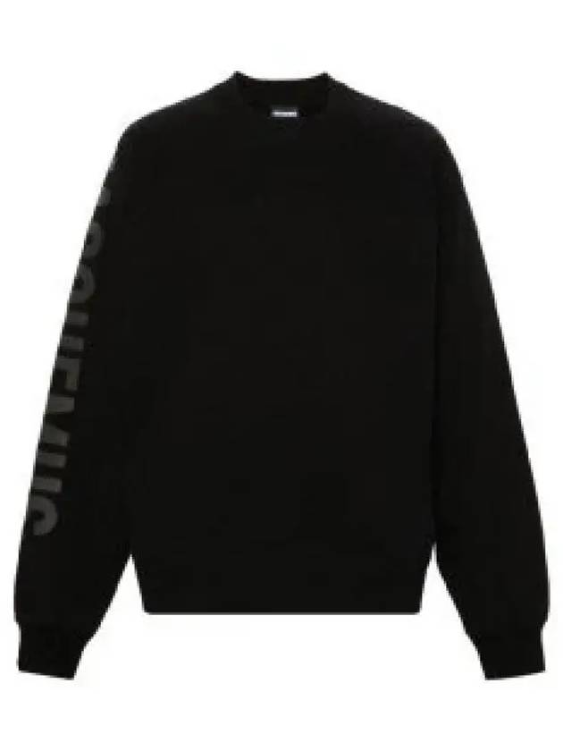 Le Typo Logo Print Cotton Sweatshirt Black - JACQUEMUS - BALAAN 2