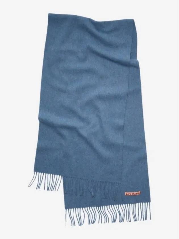 Studios Wool Fringe Scarf Ocean Blue Melange - ACNE STUDIOS - BALAAN 2