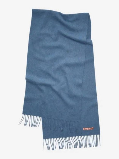 Wool Fringe Scarf Ocean Blue Melange - ACNE STUDIOS - BALAAN 2