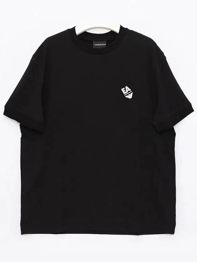 Logo Regular Fit Short Sleeve T-Shirt Black - EMPORIO ARMANI - BALAAN 3