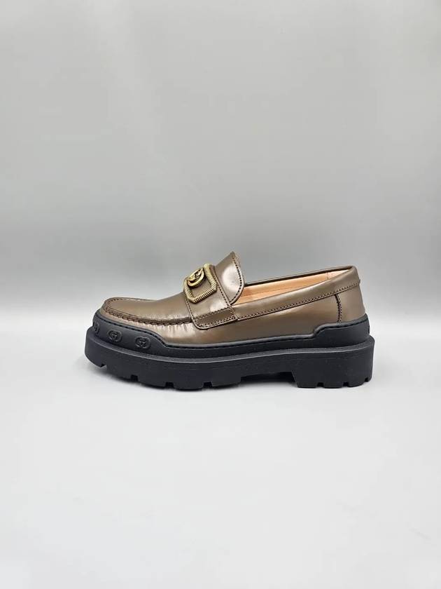 Women s Interlocking G Leather Loafers Brown - GUCCI - BALAAN 5