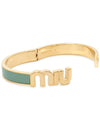 Enamel Metal Logo Bracelet Green - MIU MIU - BALAAN 4