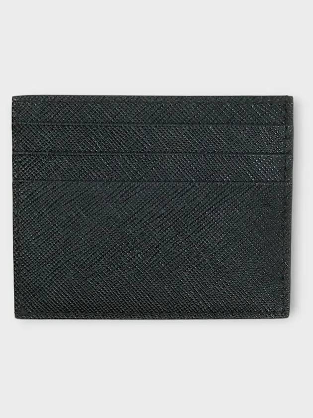 Triangle Logo Saffiano Card Wallet Black - PRADA - BALAAN 4