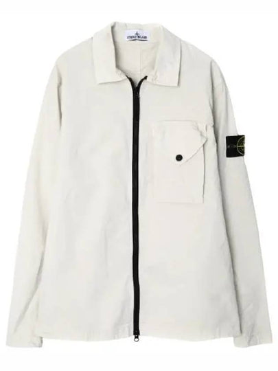 Stretch Cotton Gabardine Overshirt Jacket Stucco - STONE ISLAND - BALAAN 2