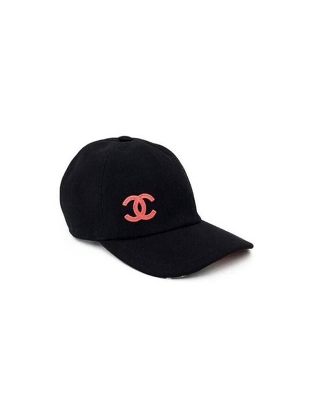 Embroidered CC Logo Cotton Ball Cap Black - CHANEL - BALAAN 1