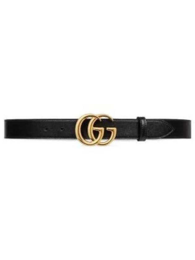 Men's GG Marmont Buckle Belt Black - GUCCI - BALAAN 2