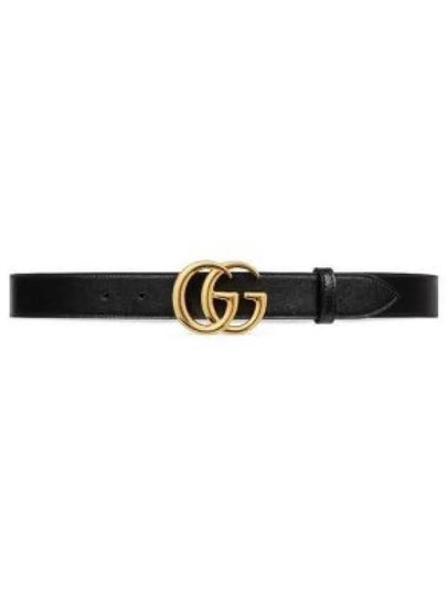 Men's GG Marmont Buckle Belt Black - GUCCI - BALAAN 2