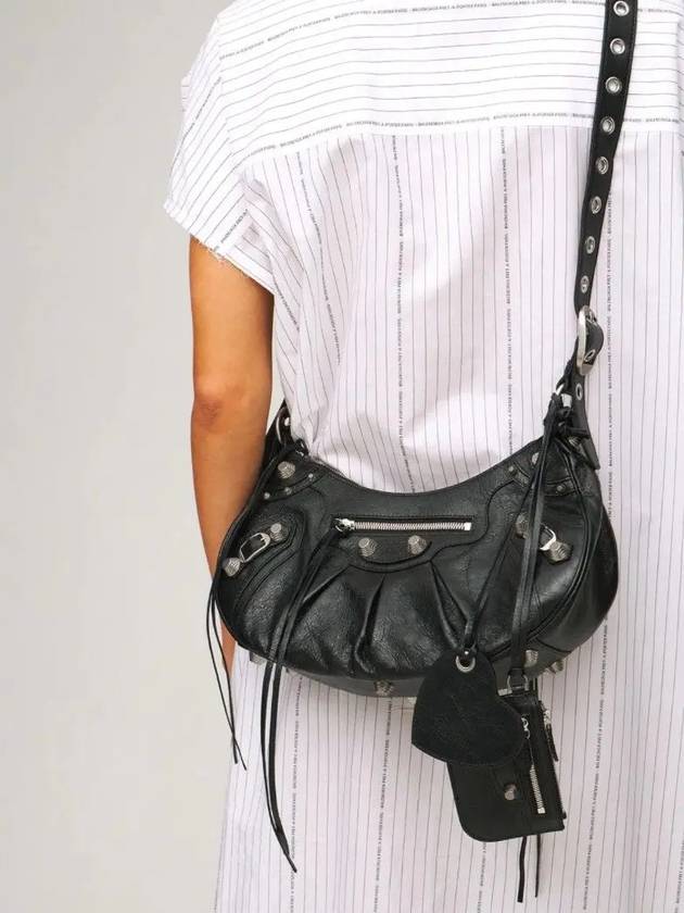 Le Cagole Small Leather Shoulder Bag Black - BALENCIAGA - BALAAN 4