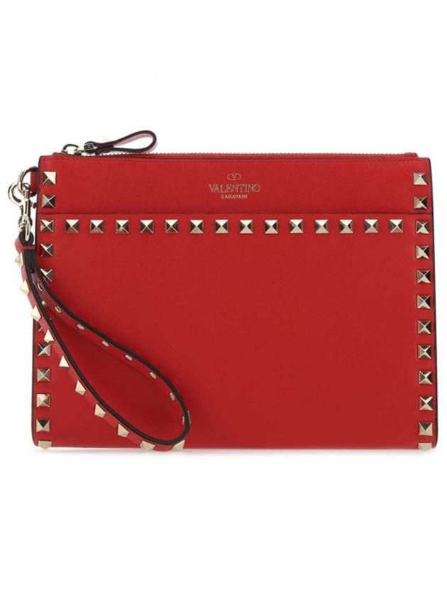 Rockstud Clutch Bag Red - VALENTINO - BALAAN 2