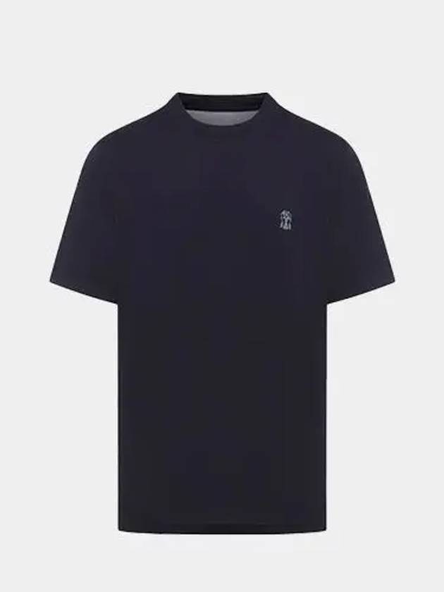 Logo Cotton Short-Sleeved T-Shirt Black - BRUNELLO CUCINELLI - BALAAN 2