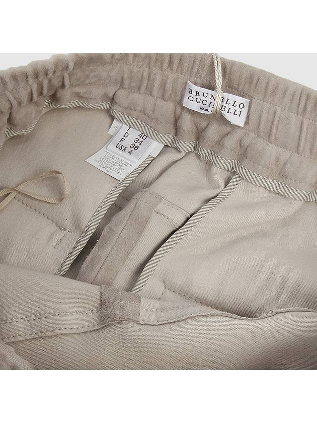 Women's Suede Track Pants Beige - BRUNELLO CUCINELLI - BALAAN 7