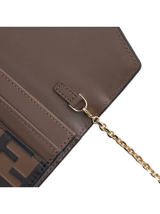 FF Diamond Continental Chain Cross Bag Brown - FENDI - BALAAN 9