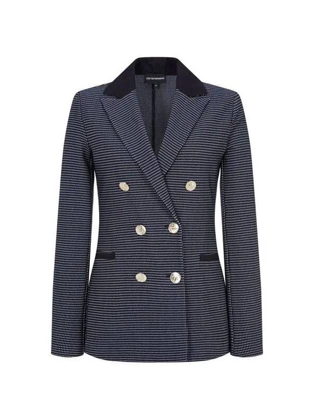 Women s Jacquard Pattern Double Jacket Dark Navy 270185 - EMPORIO ARMANI - BALAAN 1