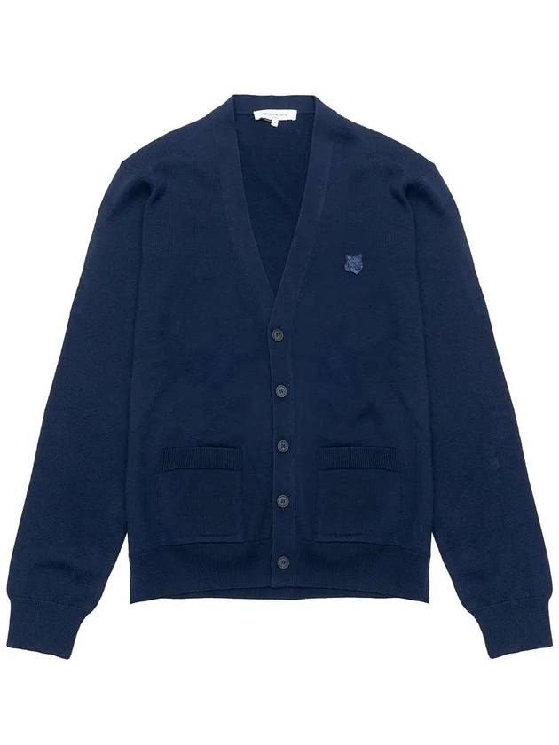 Bold Fox Head Patch Regular Cardigan Navy - MAISON KITSUNE - BALAAN 3