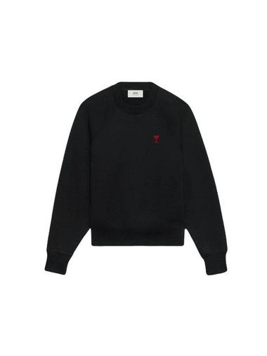 Small Heart Logo Sweatshirt Black - AMI - BALAAN 1