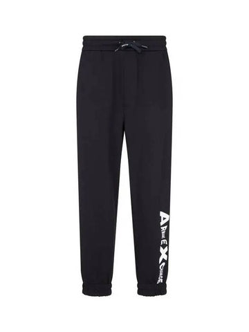 Men s Uncut Logo Print Jogger Pants Black 270554 - ARMANI EXCHANGE - BALAAN 1