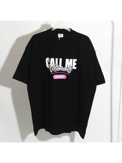 Call Me Logo Short Sleeve T-Shirt Black - VETEMENTS - BALAAN 2