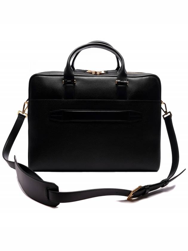 Shiny Grain Leather Brief Case Black - TOM FORD - BALAAN 5