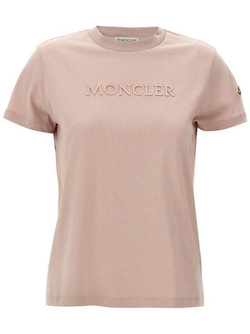 Moncler Logo Embroidery T-Shirt - MONCLER - BALAAN 1