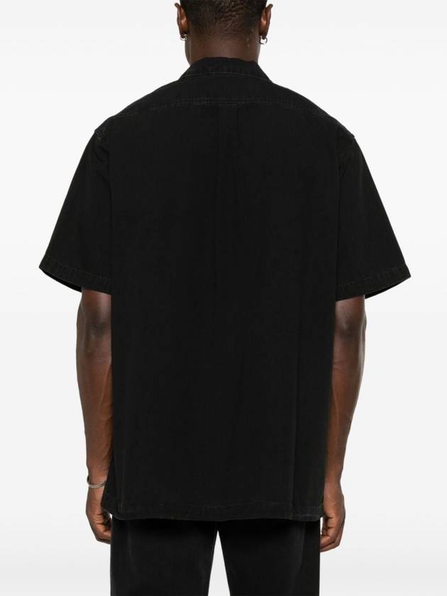 Logo Patch Cotton Short Sleeve Shirt Black - GIVENCHY - BALAAN 5