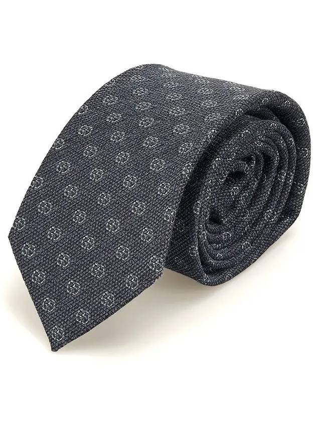 Men's GG Pattern Silk Tie Navy - GUCCI - BALAAN.