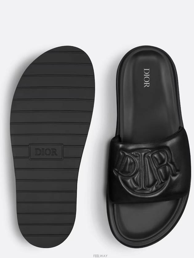 Aqua Quilted Smooth Calfskin Sandal Black - DIOR - BALAAN 3