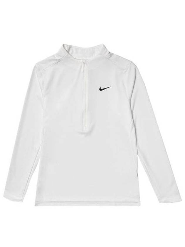 Women's Dri Fit UV Advantage Half Zip Long-Sleeve T-Shirt White - NIKE - BALAAN 2