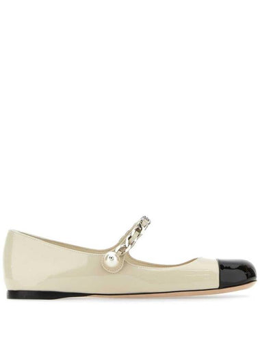 Patent Leather Ballerina Ivory - MIU MIU - BALAAN 1