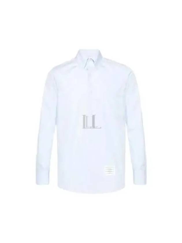 Needle Contrast Solid Poplin Long Sleeve Shirt Light Blue - THOM BROWNE - BALAAN 2