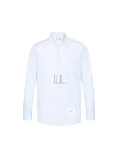 Needle Contrast Solid Poplin Long Sleeve Shirt Light Blue - THOM BROWNE - BALAAN 2