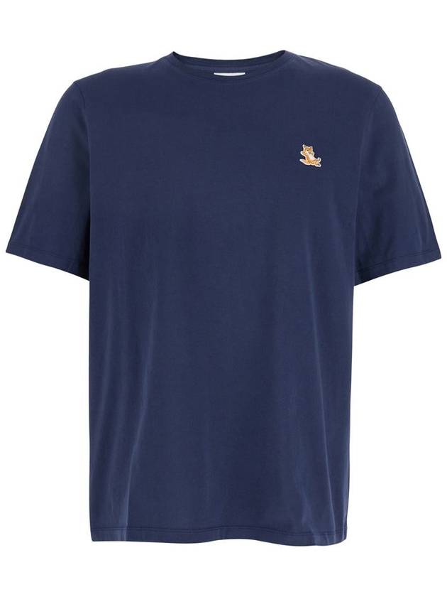 Chillax Fox Patch Regular Short Sleeve T-Shirt Navy - MAISON KITSUNE - BALAAN 2