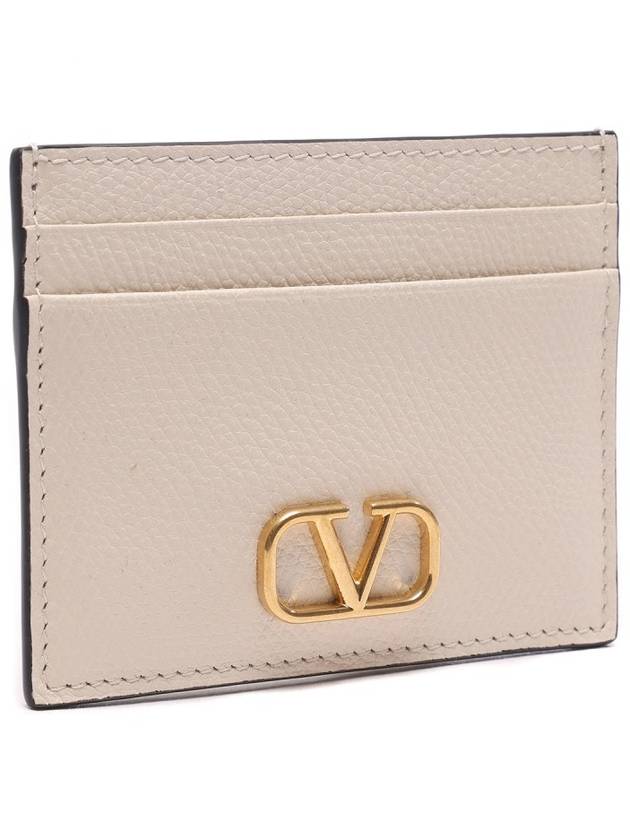 V Logo Signature Card Wallet Ivory - VALENTINO - BALAAN 4