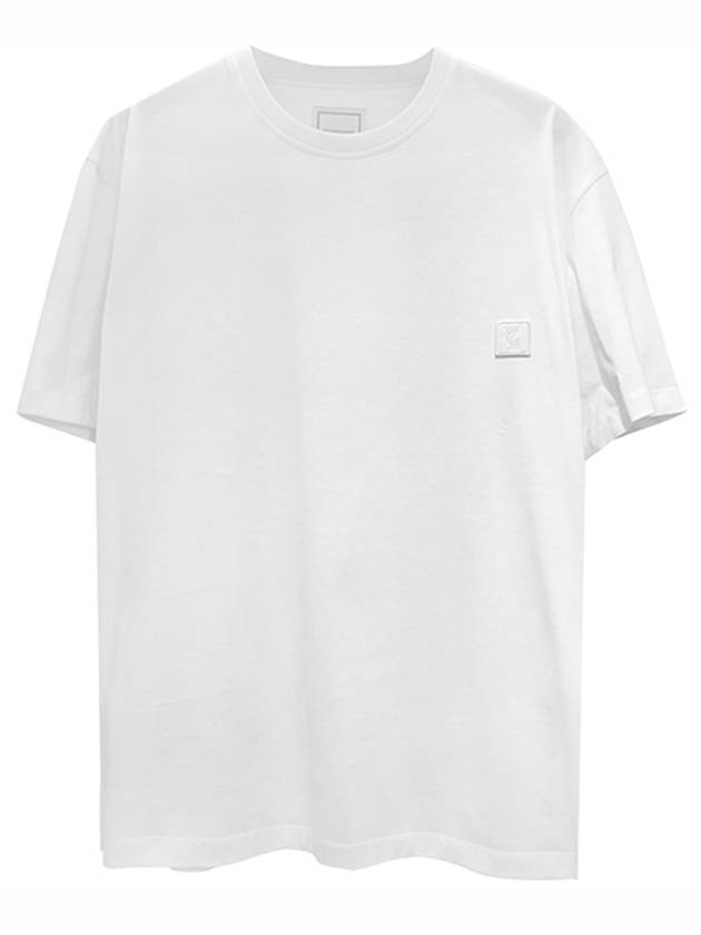 Men's Pyramid Back Logo Crew Neck Cotton Short Sleeve T-Shirt White - WOOYOUNGMI - BALAAN 2