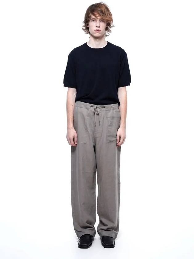 Men s LSSWP BR Linen Slit String Wide Pants Brown - CHANCE'S NOI - BALAAN 9