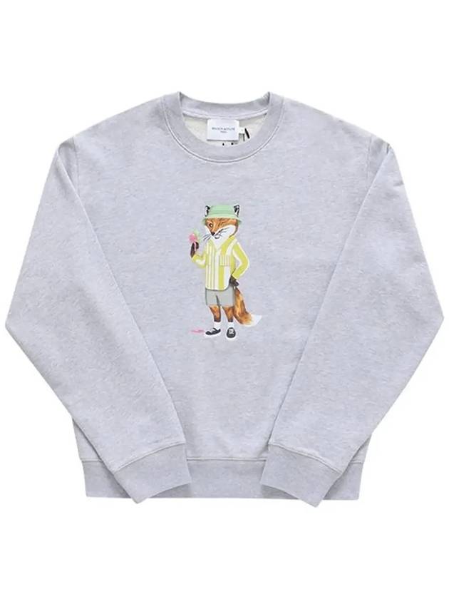 Dressed Fox Print Sweatshirt Light Grey Melange - MAISON KITSUNE - BALAAN 5