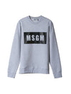 Women's Box Logo Cotton Sweatshirt Light Grey - MSGM - BALAAN 1