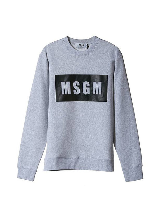 Women's Box Logo Cotton Sweatshirt Light Grey - MSGM - BALAAN 1