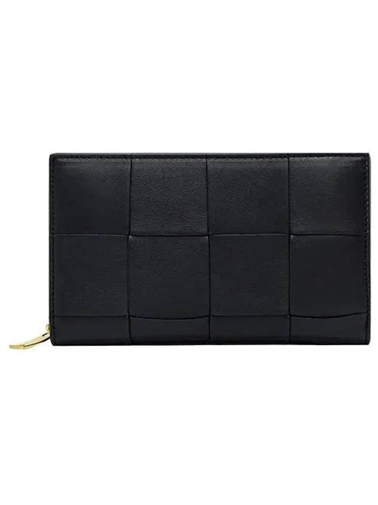 Intrecciato Zipper Around Long Wallet Black - BOTTEGA VENETA - BALAAN 2