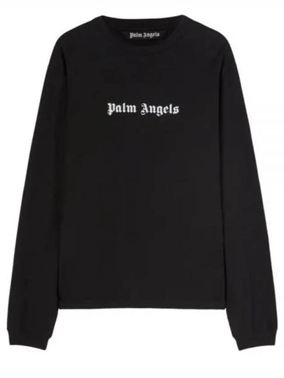 Classic Logo Long Sleeve Slim Sweatshirt Black - PALM ANGELS - BALAAN 2