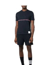 Midweight Jersey Short Sleeve T-Shirt Navy - THOM BROWNE - BALAAN 4