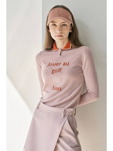 LETTERING T-COLLAR KNITPINK - AOW - BALAAN 1