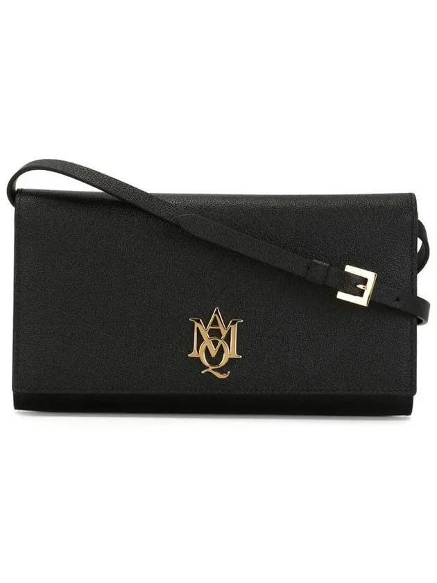 Gold Plaque Logo Shoulder Bag Black - ALEXANDER MCQUEEN - BALAAN 3