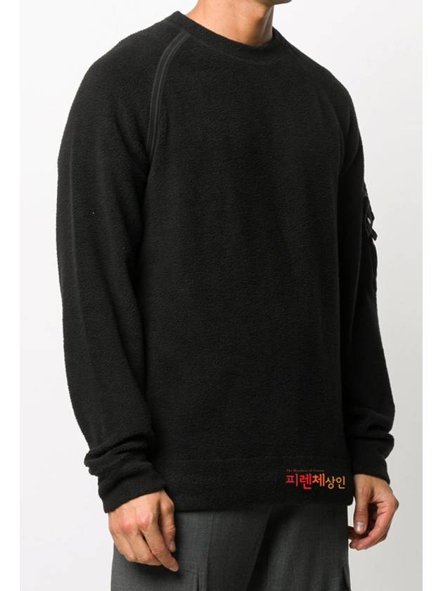 Men's Fleece Lens Pocket Sweatshirt Black - CP COMPANY - BALAAN.