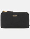 Softgrain Zipper Card Wallet Black - TOM FORD - BALAAN 4