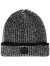 Logo Patch Wool Beanie Gray - MONCLER - BALAAN 1