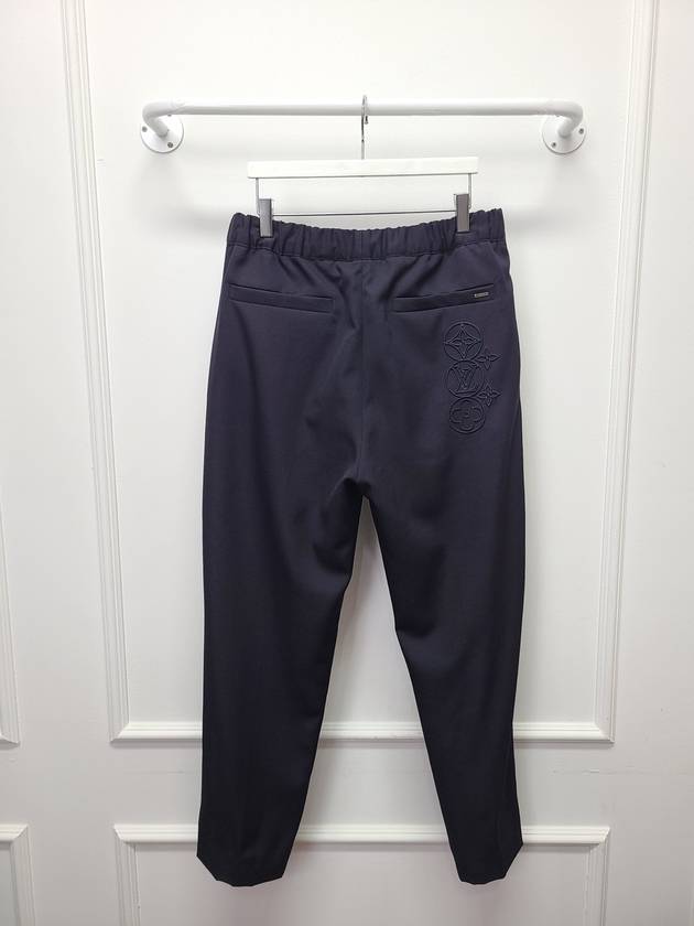 Black Signature Wool Cigarette Drawstring Pants Trousers 46 - LOUIS VUITTON - BALAAN 3